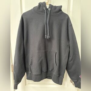 Champion Reverse Weave Men's Unisex Black Pullover Hoodie Size Large